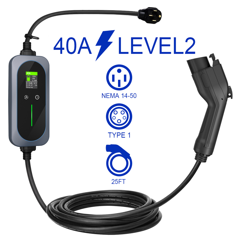 Level2 Portable EV Charger 40A J1772 Home Charging Station
