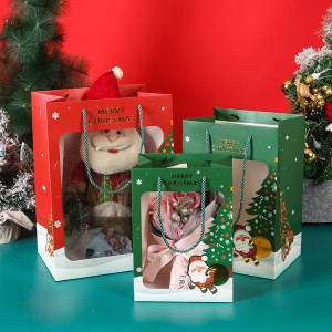 Christmas Gift Paper Bag With Handle For Flower Packing