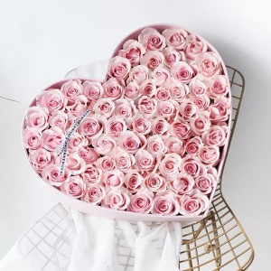Custom Empty Big Heart Shape Flower Box With Lid