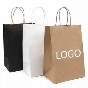 Custom Logo Take Away Twisted Handle Paper Bags