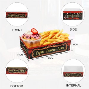 ECO Friendly Oil-Proof Hamburger Kraft Tray Box