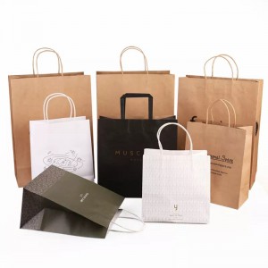 China wholesale Paper Bags With Logo Printed Supplier - Logo Printed Clothing Gift Shopping Kraft Paper Bag – Migo