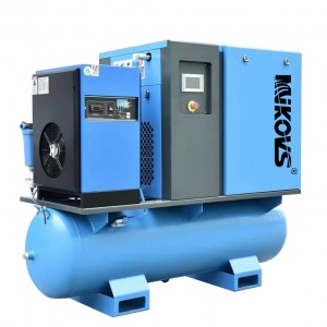Compressor d'aire de cargol de 60 70 80 galons Compressor d'assecador de dipòsit d'aire integrat