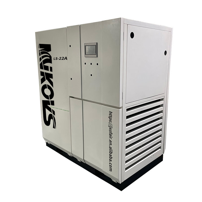 Kompresor Udara Gulir Bebas Minyak Vertikal Hemat Energi 22KW/30HP Kompresor Udara Sekrup Pelumasan Air Untuk Industri Umum
