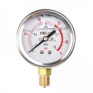 Glycerine Filled Pressure Gauge Oil Filled Manometer Hydraulic Water Pressure Gauge