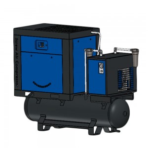 Compresor de aire de tornillo Secador de tanque de aire integrado de 200 litros Compresor de aire todo en uno