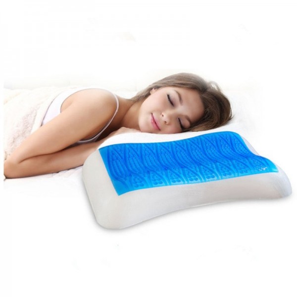 Memory Foam Bed Cervical Orthopedic Neck Rest Visco Cool Memory Foam Cooling Gel Pillow