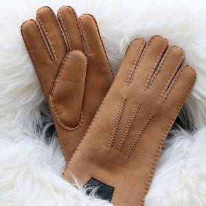New Arrival China Long Black Leather Gloves - Classical handmade Sheepskin suede letather glvoes for men – Fanshen