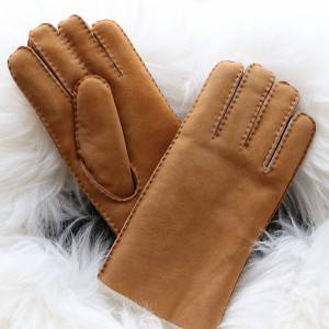 Fast delivery Kangaroo Leather Gloves - Classical handsewn double faced sheep shearling gloves for men – Fanshen