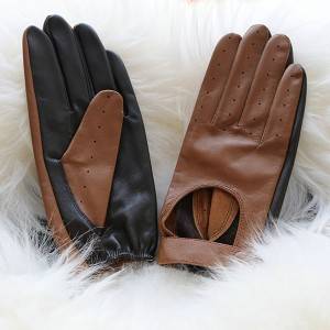 Ladies sheep leather driving gloves without lining