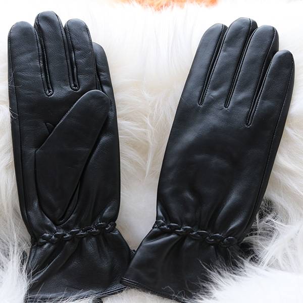 New Arrival China Goatskin Work Gloves - Ladies sheep leather gloves with Leather Strap Decoration – Fanshen
