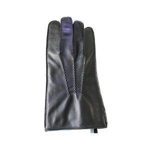 Men lamb/sheep leather fleece lined winter gloves with button