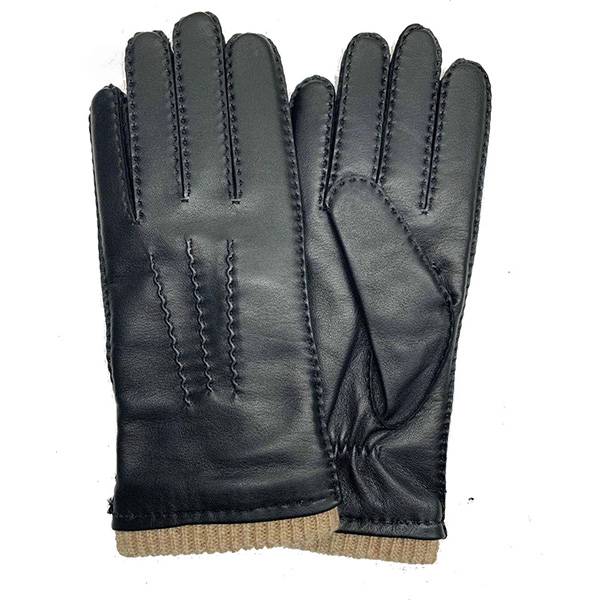 8 Year Exporter Calfskin Leather Gloves - Men lamb/sheep leather fleece lined winter gloves with handsewn – Fanshen
