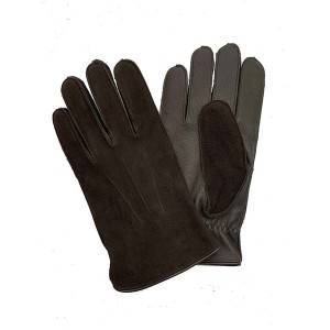 Men lamb/sheep suede leather fleece lined winter gloves