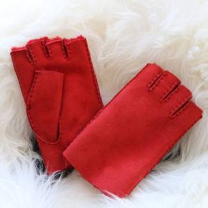 High reputation Designer Leather Gloves Ladies - Ladies Sheepskin fingerless Mittens with handstitched craf – Fanshen