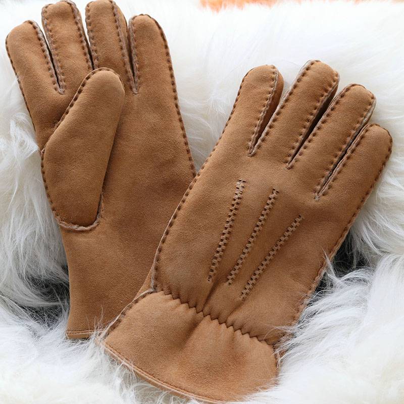 Hand stitched Sheepskin gloves for men with elastics (1)