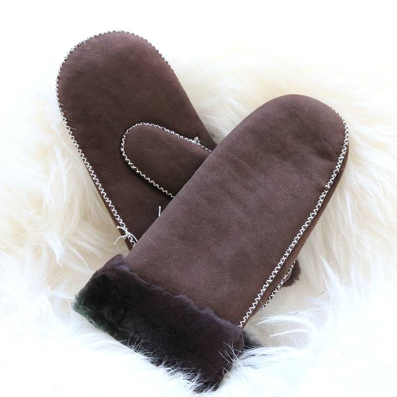 Bottom price Leather Dress Gloves - Handmade sheepskin mittens characteristic with cross stitchs – Fanshen