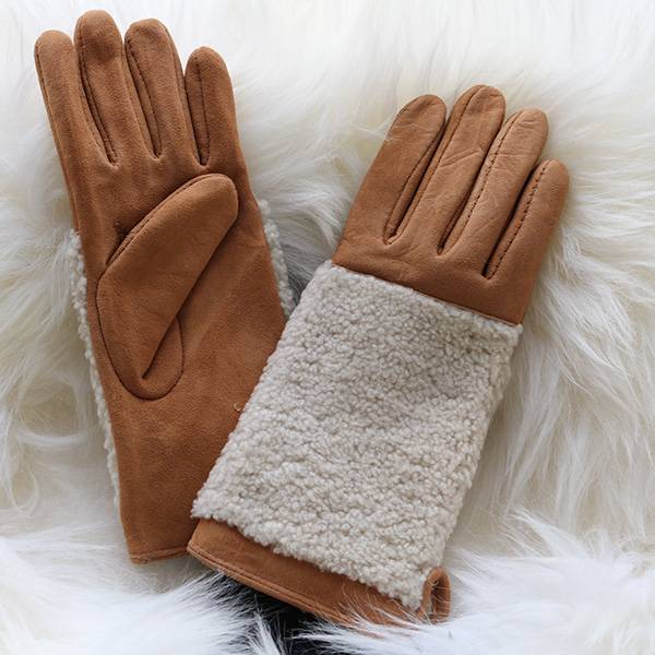 Fashion suded lambskin ladies gloves with wool out back Featured Image