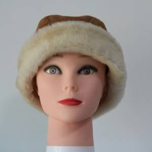 Shearling Sheepskin Russian visor winter hats