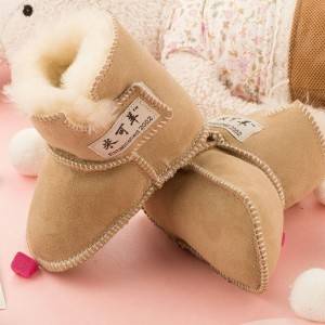 Chinese wholesale Infant Sheepskin Boots - Baby Full Sheepskin Booties/boots with Velcro – Fanshen