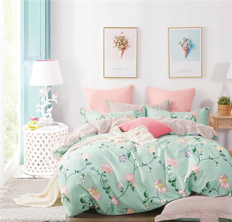 Customized King 4pcs bedding sets luxury plain solid color cotton bed linen