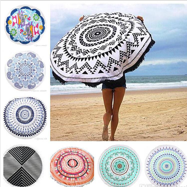 2021 Newest Style Fashion custom large microfiber round beach towel