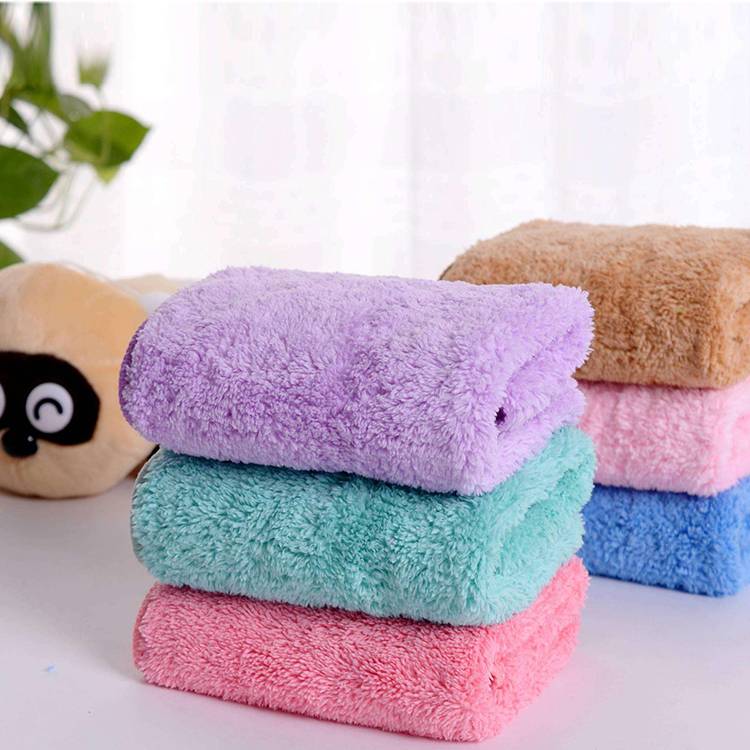 Custom cheap soft quick drying travel coral fleece purple microfiber bath towels