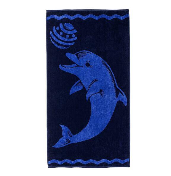 simple style blue printing wholesale anime microfiber yarn dyed beach towel