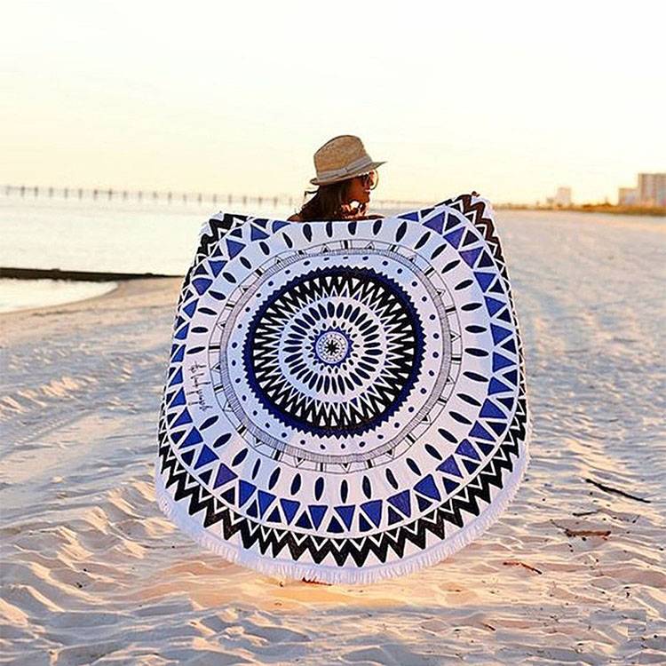 2021 Newest Style Fashion custom large microfiber round beach towel Featured Image