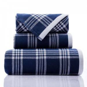 100% Cotton Stripes Home Towel One Side Terry One Side Gauze Bath Towel Set Gift Use