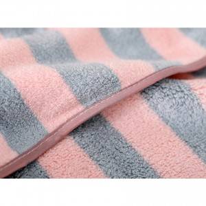 Microfiber coral fleece striped bath towel,beach towel