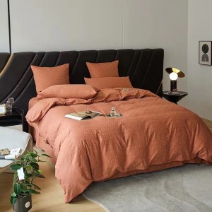 OEM 60s Washed Jacquard Brushed Four-pieces Bedding Set Factory Price
