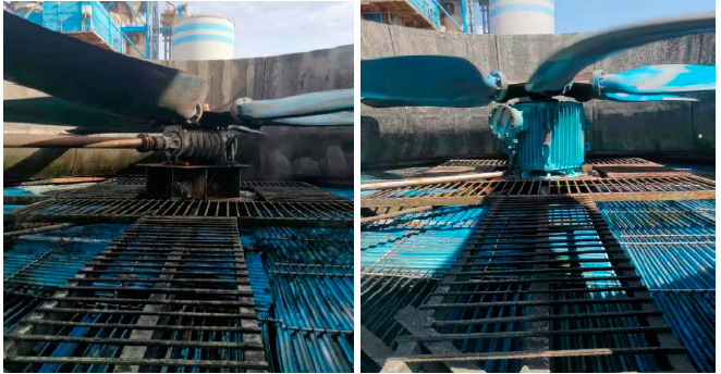 Application of low-speed permanent magnet motor on cooling tower fan for waste heat power generation.