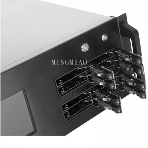 Dual-module 8-bay şensê server rackmount bi display