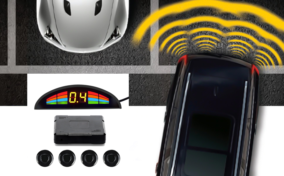 Wholesale China 12v Parking Sensor Suppliers Quotes –  Car Universal smart led Parking Sensor with bi bi sound 4pc ultrasonic sensor  – Minpn