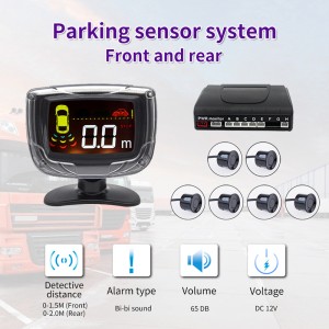 Sensora parkkirinê ya lcd ya otomobîlê bi senzorê vegerê yê CE/FCC ji bo parkkirina gerîdeyê qalîteya baş çêtirîn bihayê kargehê MP-312LCD-6