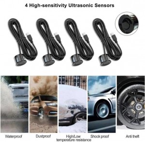 Aide à l'inversione di l'automobile Sistema di sensori di parcheggio frontale cù sensori impermeabili IP67 2/4/6/8 sensori