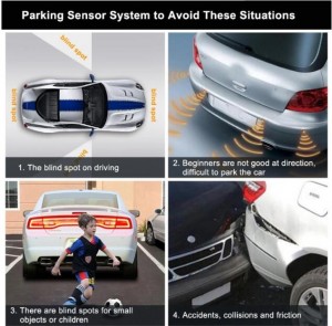 Mobil Reversing Aid hareup Sistim sensor Parkir kalawan sensor waterproof IP67 2/4/6/8 sensor