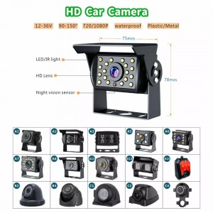 비디오 기능 트럭 카메라, LCD 모니터를 갖춘 자동차 백미러 시스템 7인치 모니터