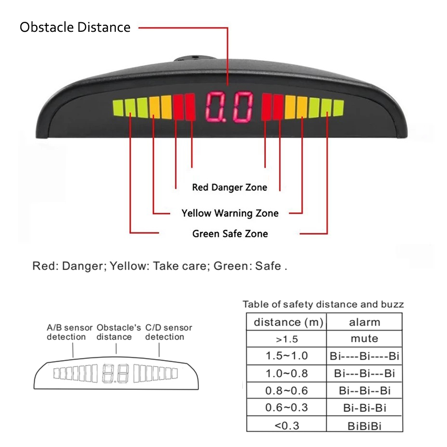 Wholesale LED Display Car Parking Sensor 8 Rear Front View Reverse