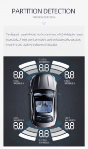 รถ LED เซ็นเซอร์ที่จอดรถด้านหลัง 4 เซ็นเซอร์สำหรับรถยนต์พร้อม Bi Bi Sound 4pcs เซ็นเซอร์อัลตราโซนิก