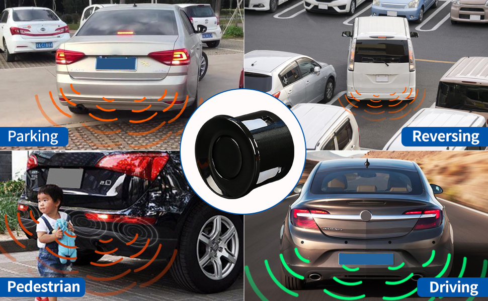 Parking Sensor Carro com sensor de estacionamento LED de backup reverso,  sistema de monitor de radar, detector automático de carro