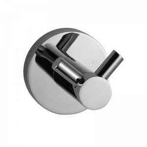 Factory source Waterfall Basin Mixer - Euro Pin Lever Round Chrome Stainless Steel Double Robe Hook Wall Mounted – Miracle
