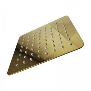 200mm 8″ Stainless Steel 304 Yellow Gold Super-slim Square Rainfall Shower Head