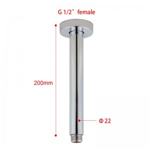 200mm Round Chrome Ceiling Shower Arm Solid Brass