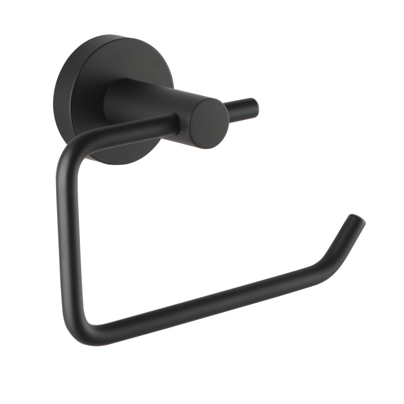 2022 Good Quality Outside Mixer Tap - Euro Pin Lever Round Black Toilet Paper Roll Holder Wall Mounted – Miracle
