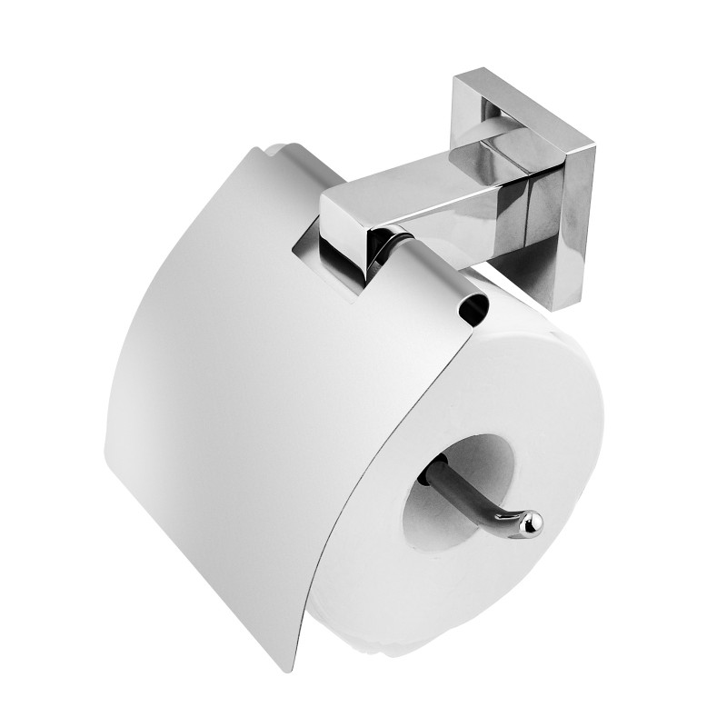 Ottimo Chrome Toilet Paper Roll Holder with Cover Wall Mounted