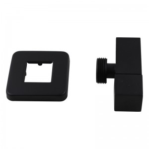 Laundry Square Black Bathroom square 1/4 turn washing machine stop tap Wall Mounted Solid Brass
