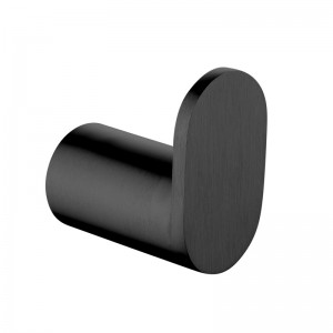 Black Single Robe Hook Towel Holder Wall Mounted Stainless Steel