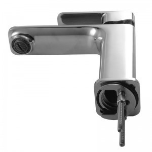 Bathroom Soft Square Solid Brass Chrome Basin Mixer Tap Vanity Tap